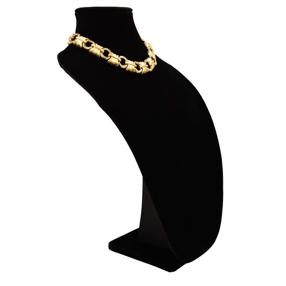 Givenchy Vintage Collar Necklace Brushed Gold Textured Chunky Signed 1980s 9A - Picture 5 of 12